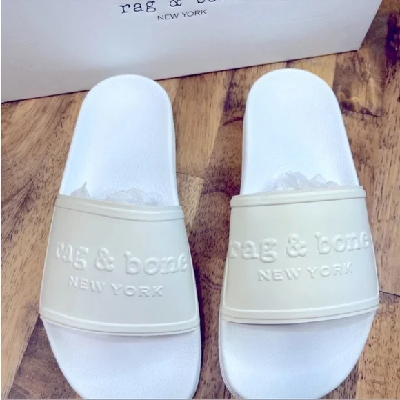 NWT rag & bone pool slide with logo. White. Size 6. Includes box - Picture 5 of 6